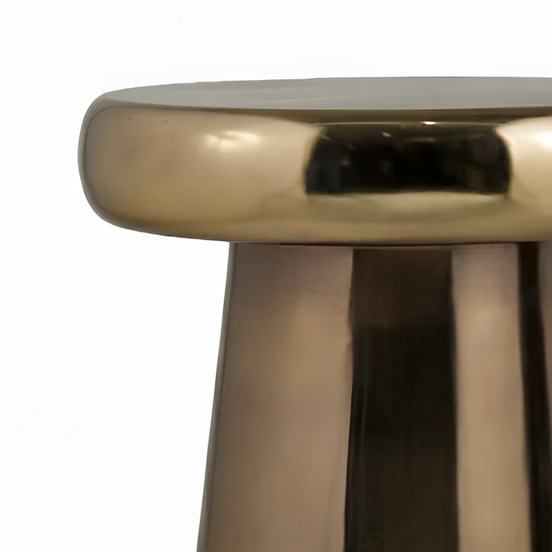 Table d'appoint Anouk en métal doré D40 cm