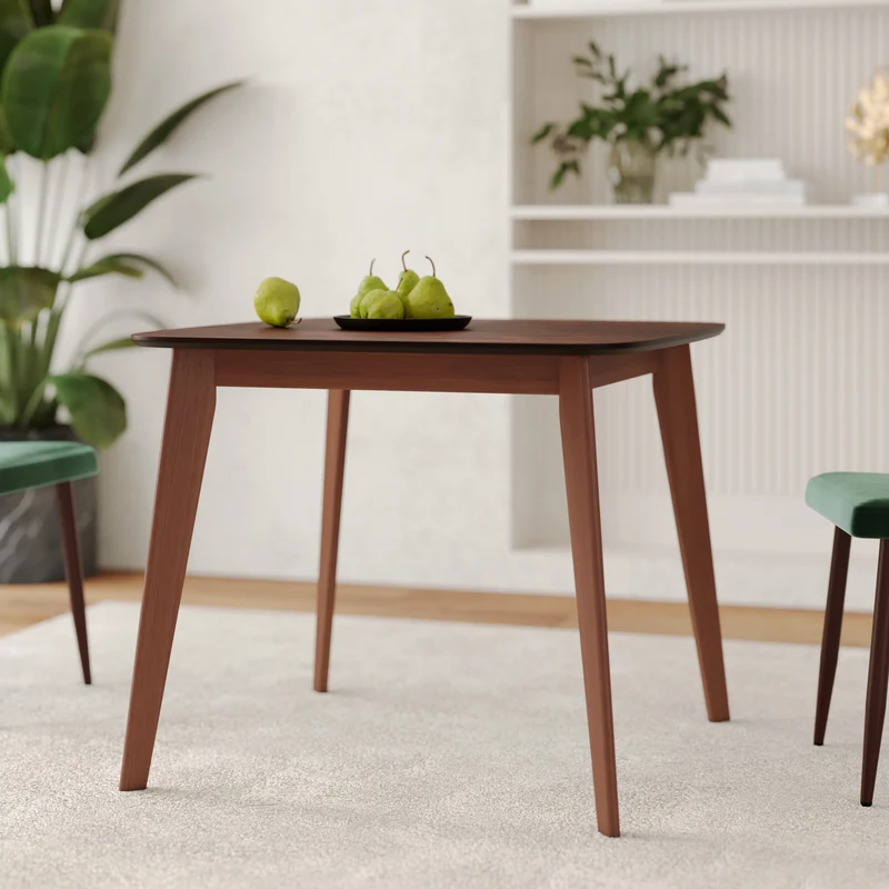 Table carrée Julio 4 personnes en bois foncé 90 cm