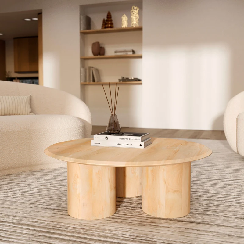 Table basse ronde Sacha en bois de manguier D90 cm