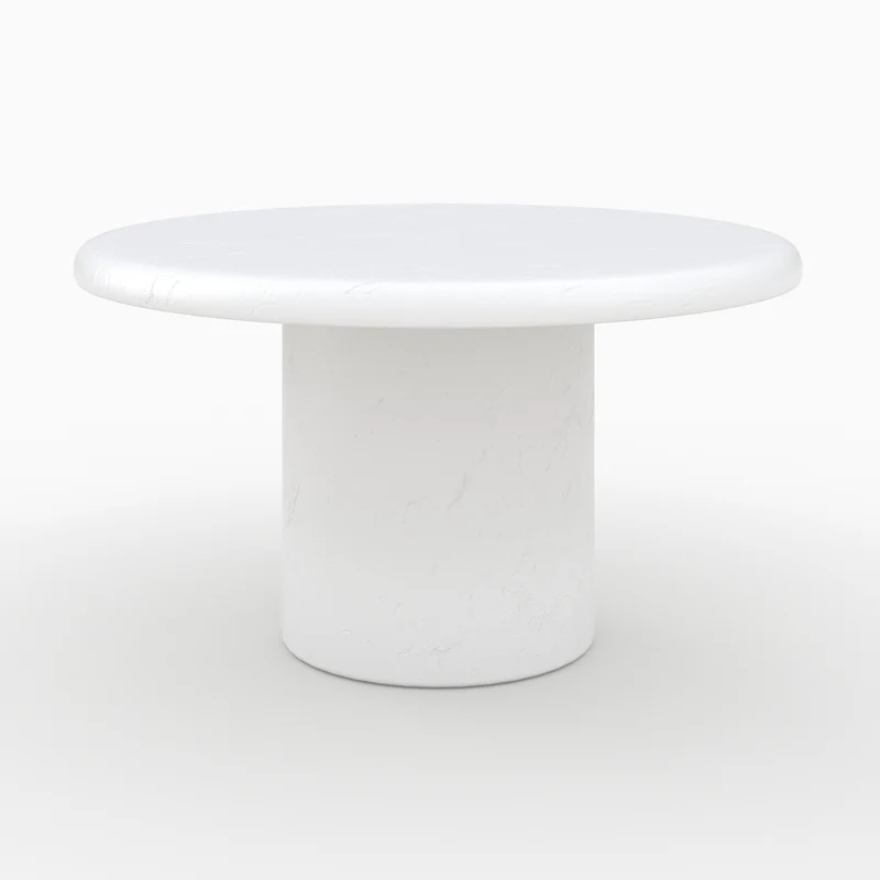 Table basse ronde Lulli en béton blanc cassé