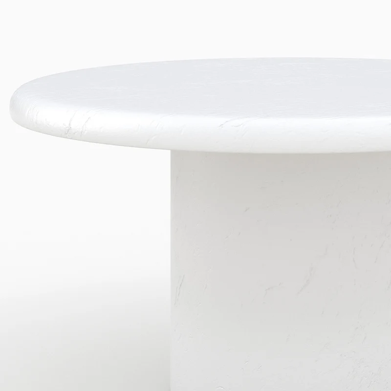 Table basse ronde Lulli en béton blanc cassé