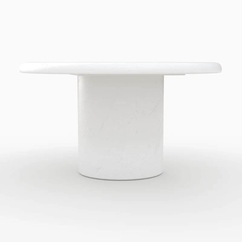 Table basse ronde Lulli en béton blanc cassé