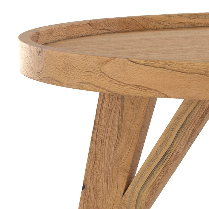 Table basse Oly D70 cm en bois de teck recyclé