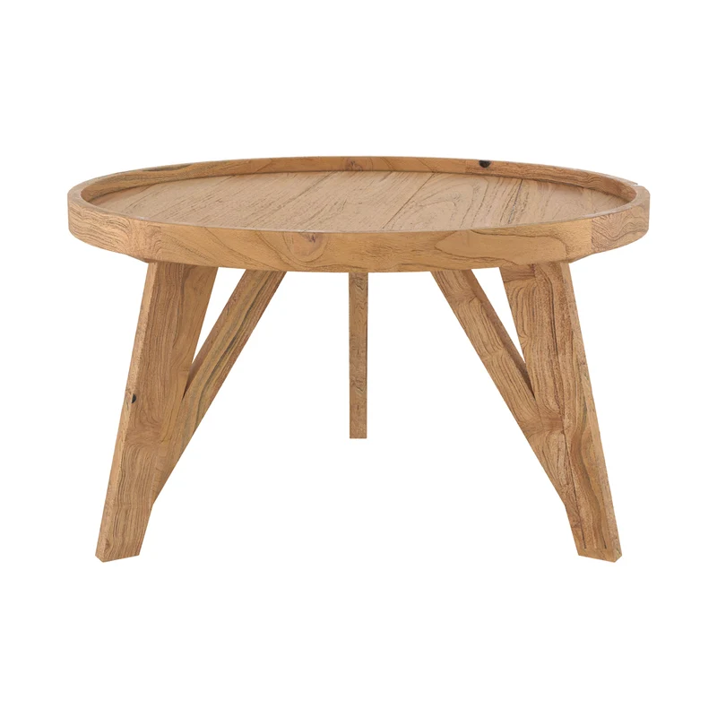 Table basse Oly D70 cm en bois de teck recyclé