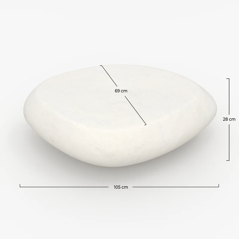 Table basse Maui blanche en fibre d'argile effet béton
