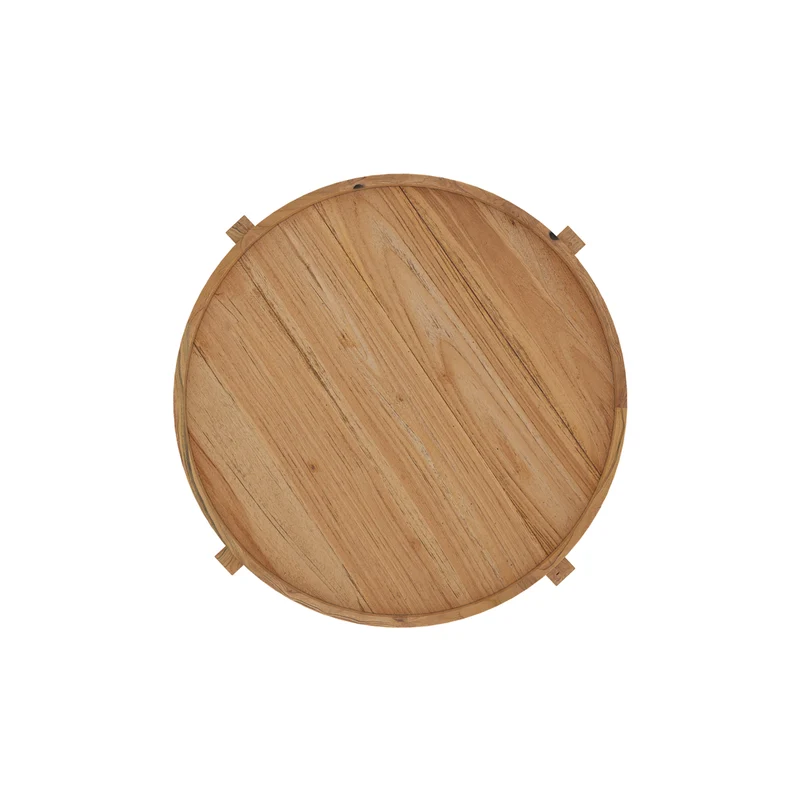 Table basse Kouma D70 cm en bois de teck recyclé