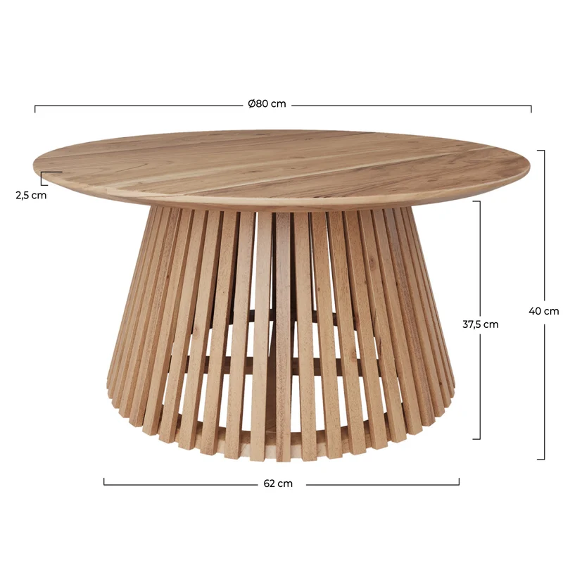 Table basse Képès bois clair D80 cm