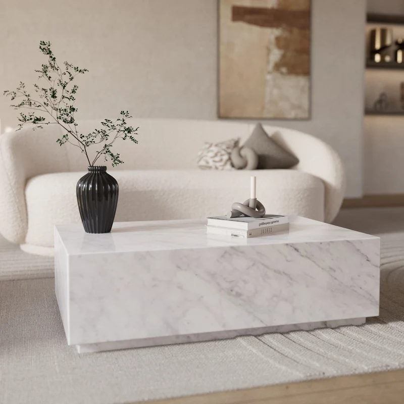 Table basse en marbre blanc Izaé