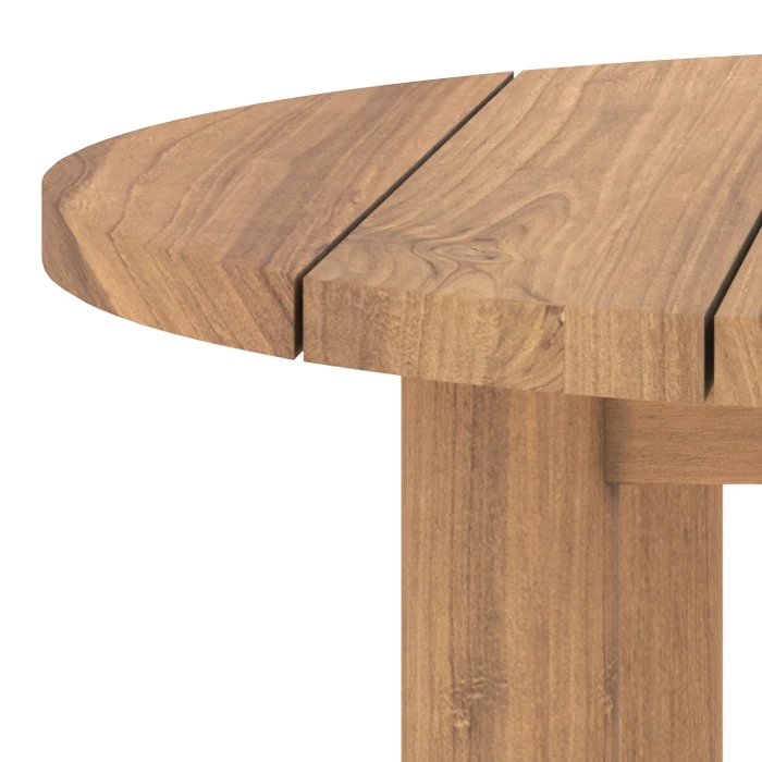Table basse de jardin Aurland en bois de teck massif D80 cm