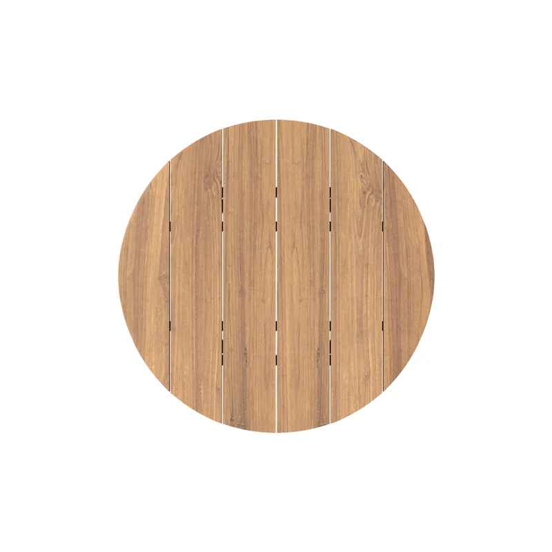 Table basse de jardin Aurland en bois de teck massif D80 cm