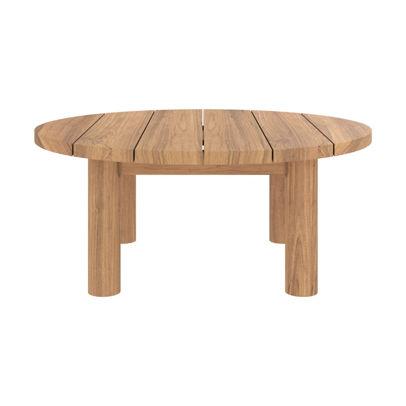 Table basse de jardin Aurland en bois de teck massif D80 cm
