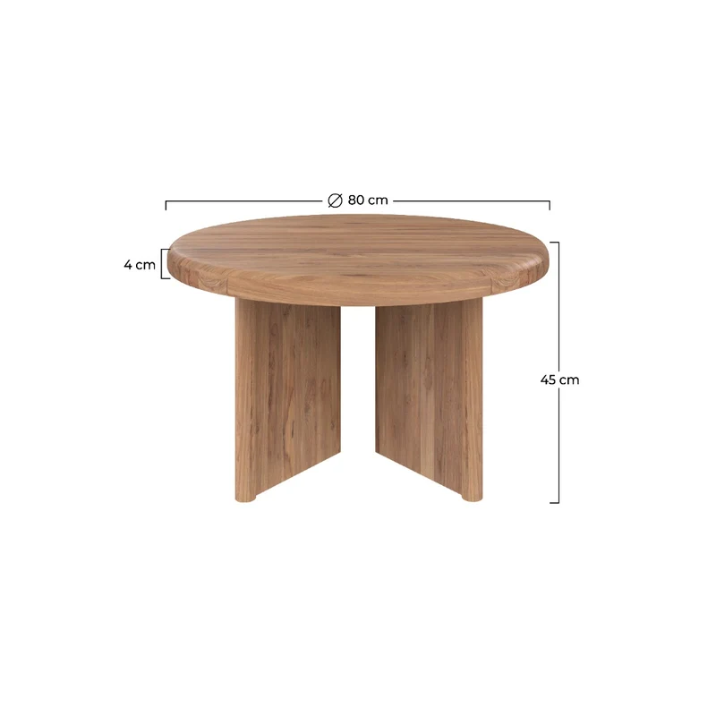 Table basse Bana ronde en bois D80 cm