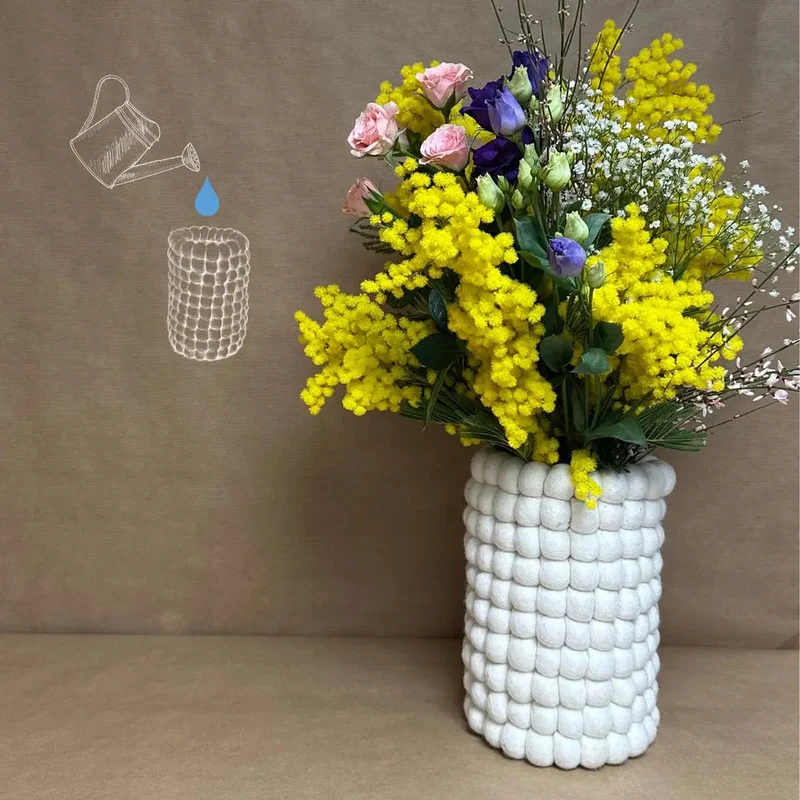 Vase laine blanc