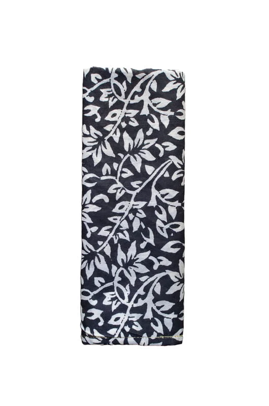 Serviette feuille noir