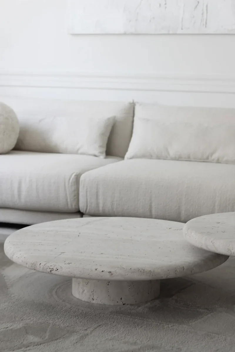 Table basse Ronde L Nomad Travertin