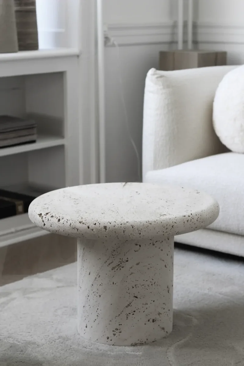 Table basse Ronde S Nomad Travertin