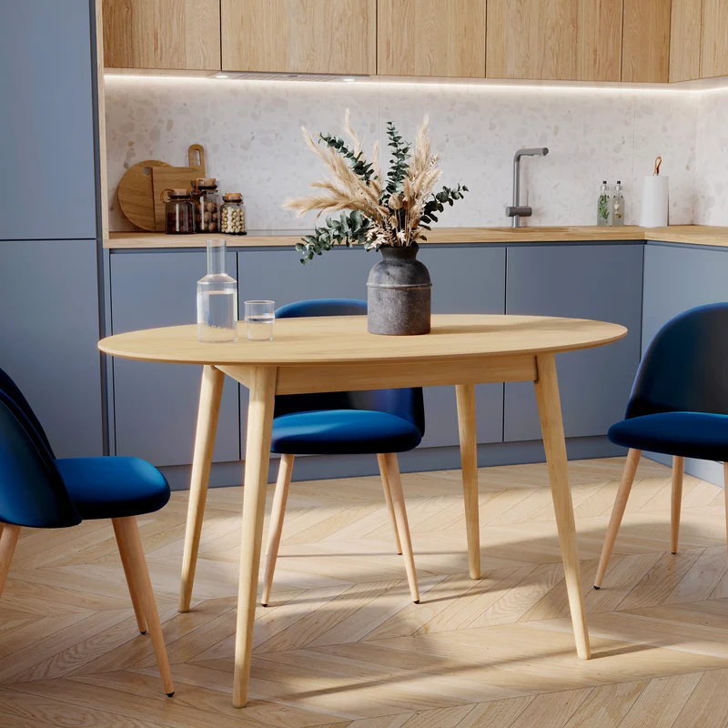 Table ovale Eddy 4 personnes en bois clair 130 cm