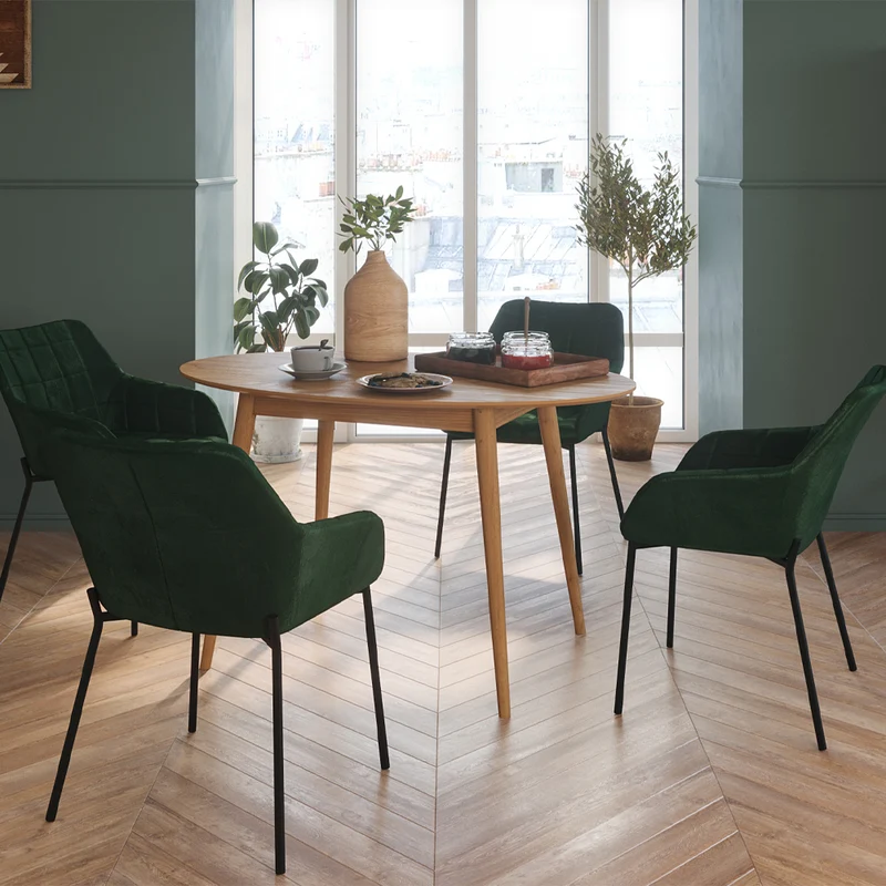 Table ovale Eddy 4 personnes en bois clair 130 cm