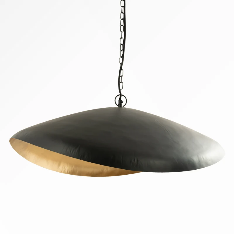 Suspension Pacha en métal noir et doré D74 cm