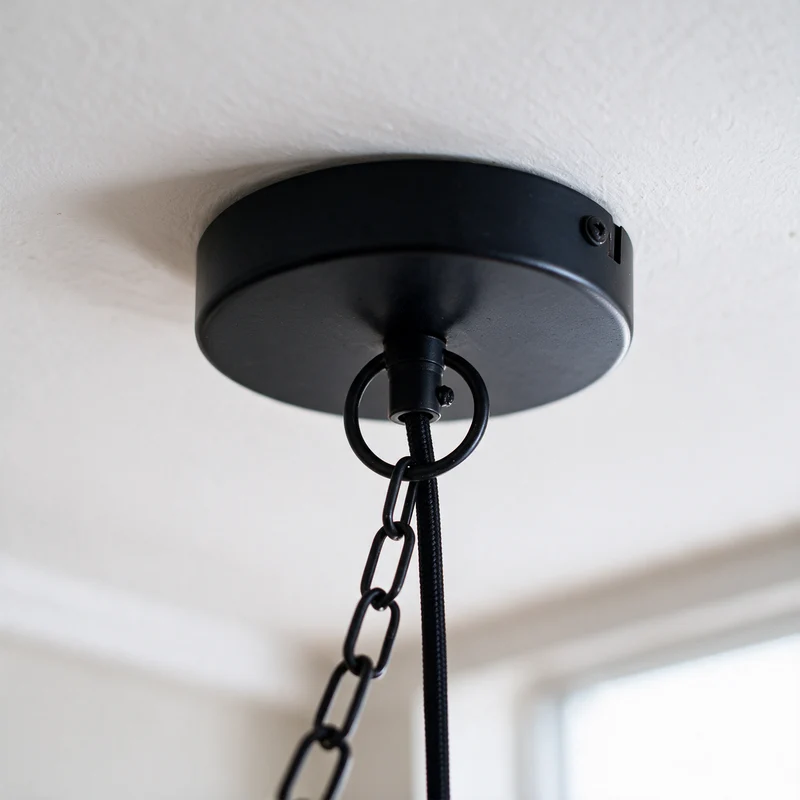 Suspension Pacha en métal noir et doré D74 cm