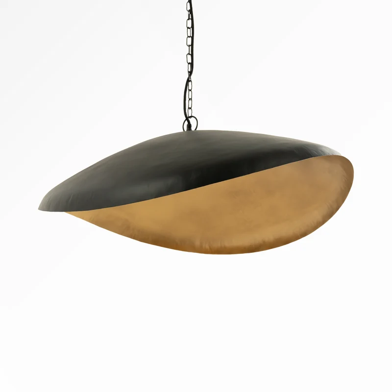 Suspension Pacha en métal noir et doré D74 cm