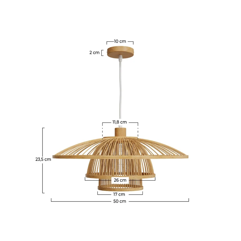 Suspension Mirabel en bambou naturel D50 cm