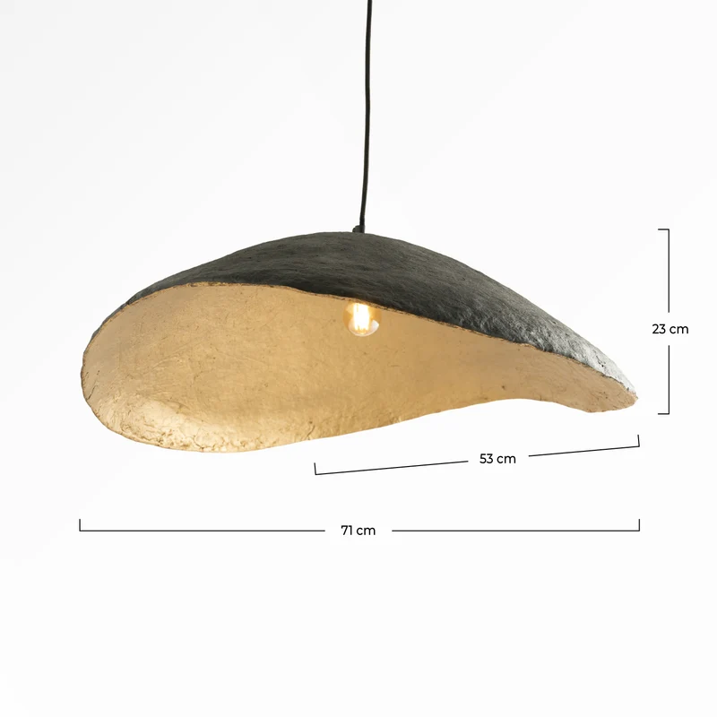 Suspension Milano en papier noir D71 cm