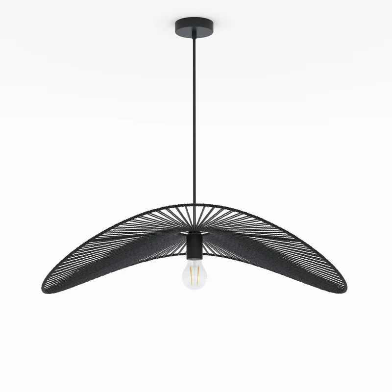 Suspension Mada noire en papier de corde 75 cm