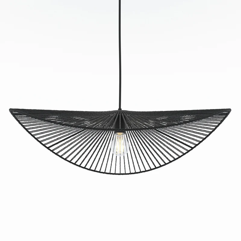 Suspension Mada noire en papier de corde 75 cm