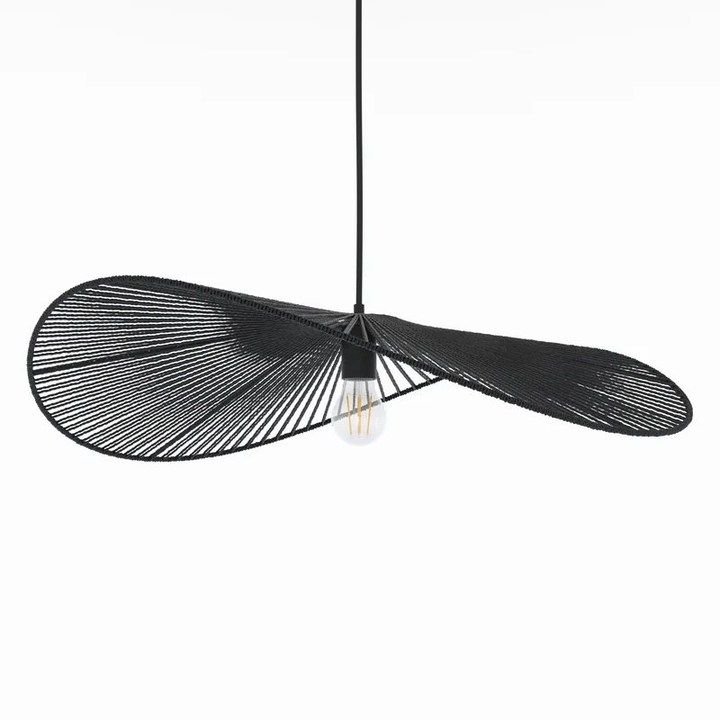 Suspension Mada noire en papier de corde 75 cm