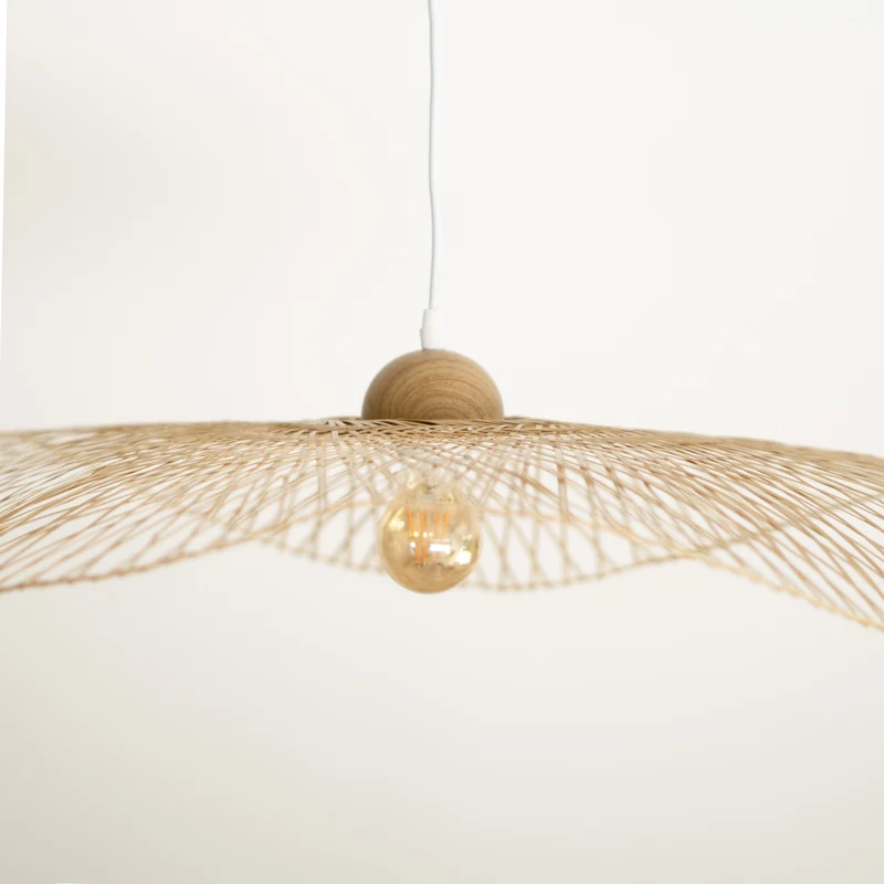 Suspension Jipi en bambou avec fil blanc D75cm