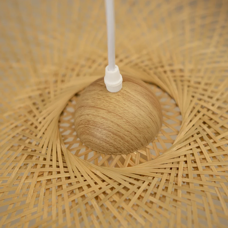Suspension Jipi en bambou avec fil blanc D75cm