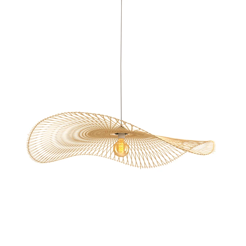 Suspension Jipi en bambou avec fil noir D100 cm