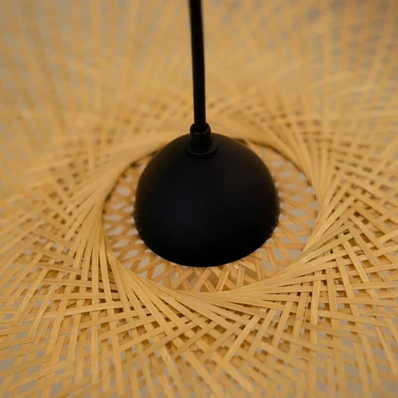 Suspension Jipi en bambou avec fil noir D75cm