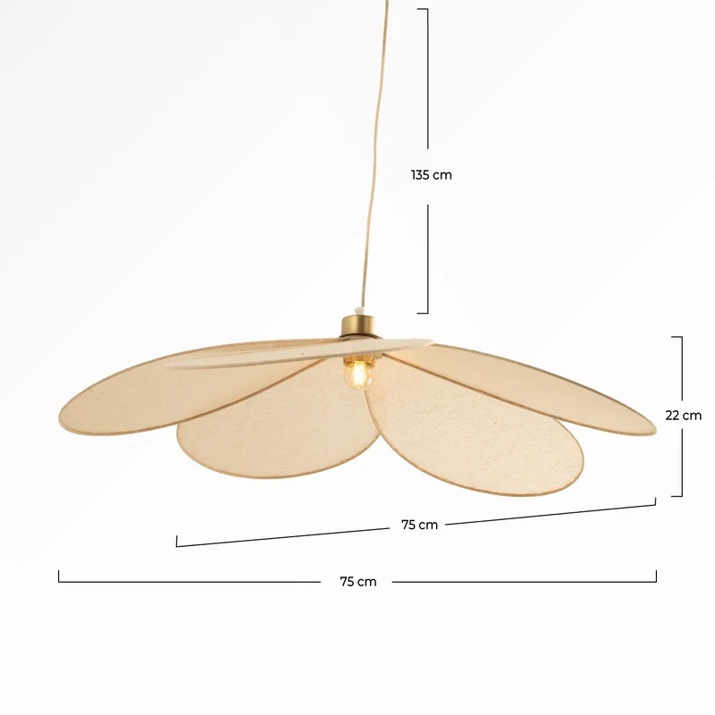 Suspension Flora en tissu beige D75 cm