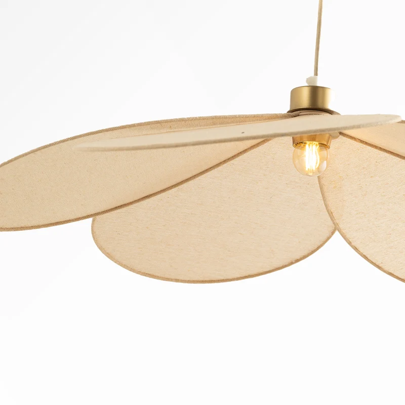 Suspension Flora en tissu beige D75 cm