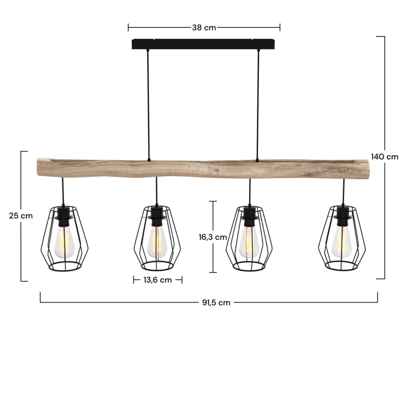 Suspension Clotilde 4 lampes