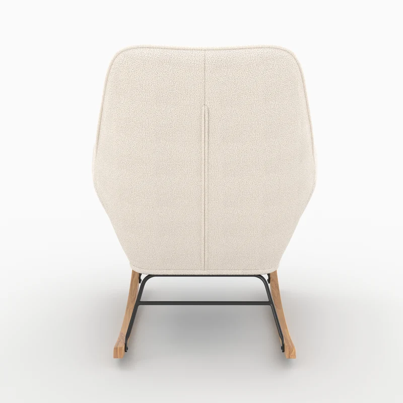 Rocking-chair Shaun en tissu bouclé blanc