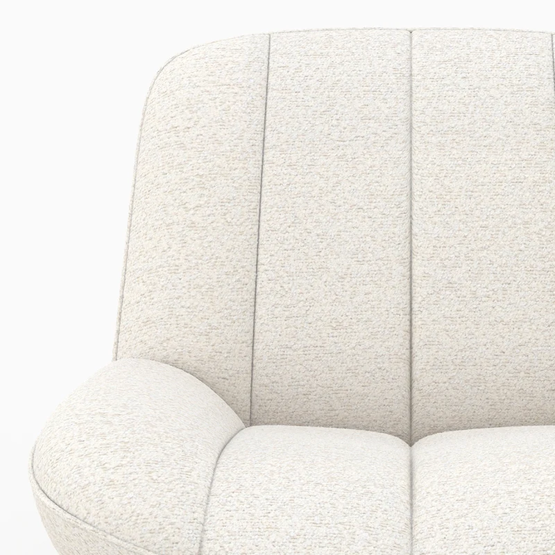 Rocking chair Alvin en tissu bouclette blanc cassé