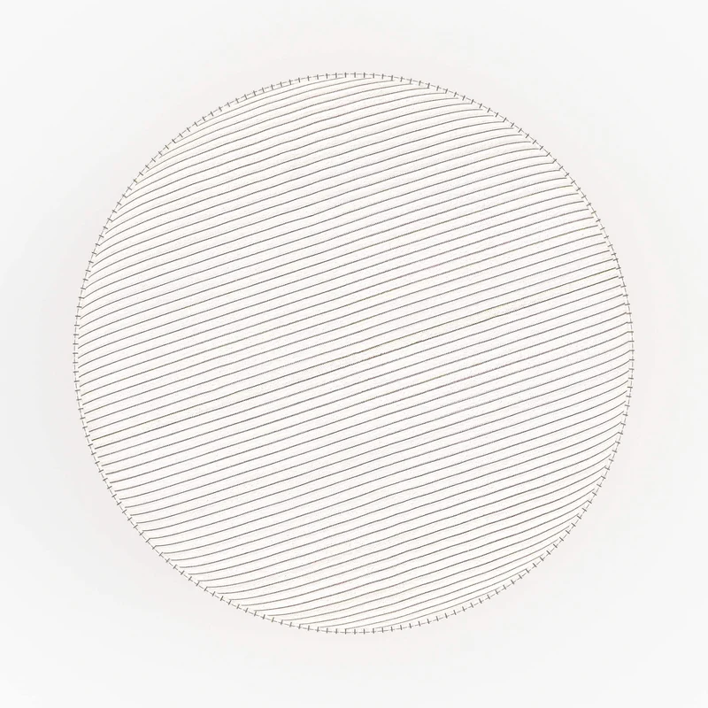 Pouf Lily rond en velours côtelé beige