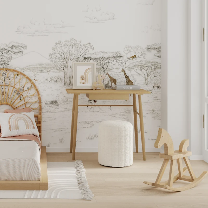 Pouf Eva rond en tissu blanc bouclé
