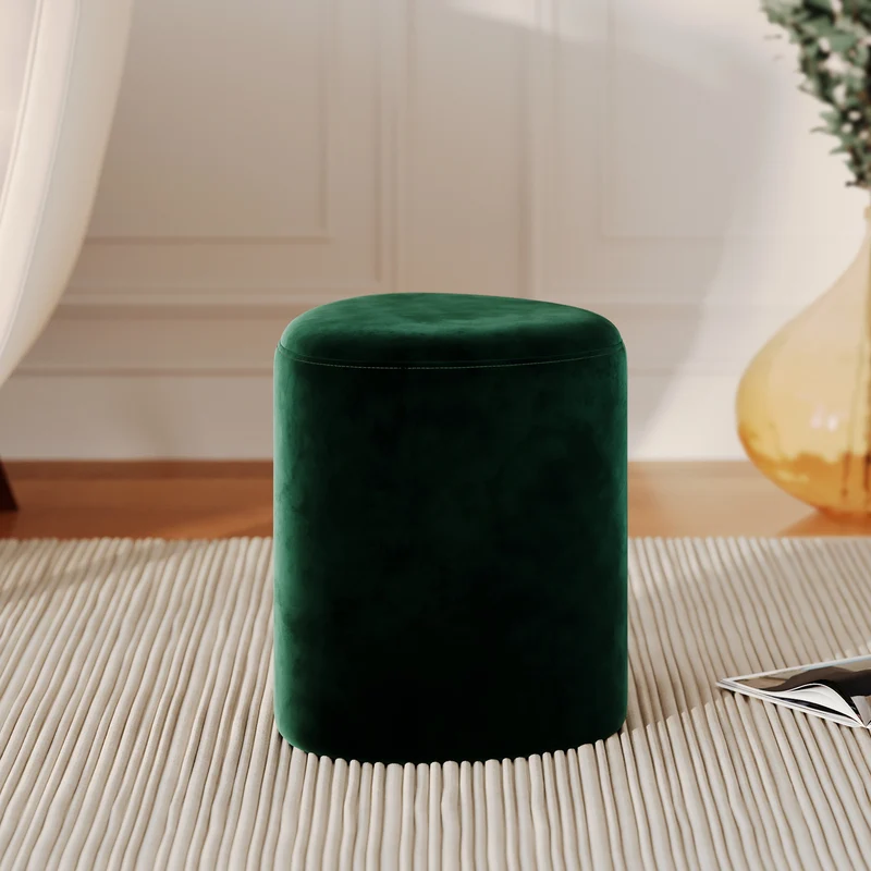 Pouf Emmy triangulaire en velours vert