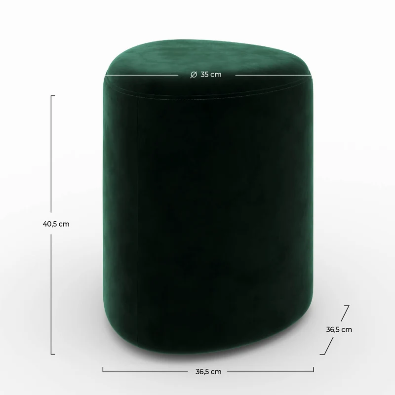 Pouf Emmy triangulaire en velours vert