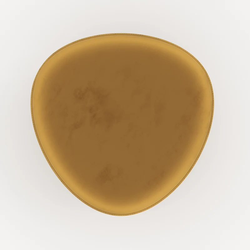 Pouf Emmy triangulaire en velours jaune curry