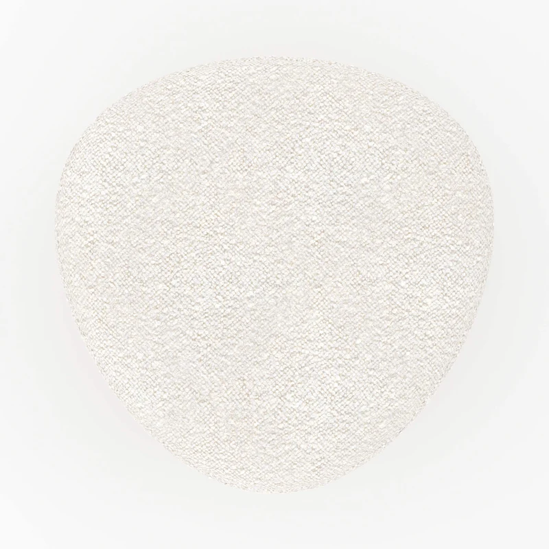 Pouf Emmy triangulaire en tissu bouclé beige