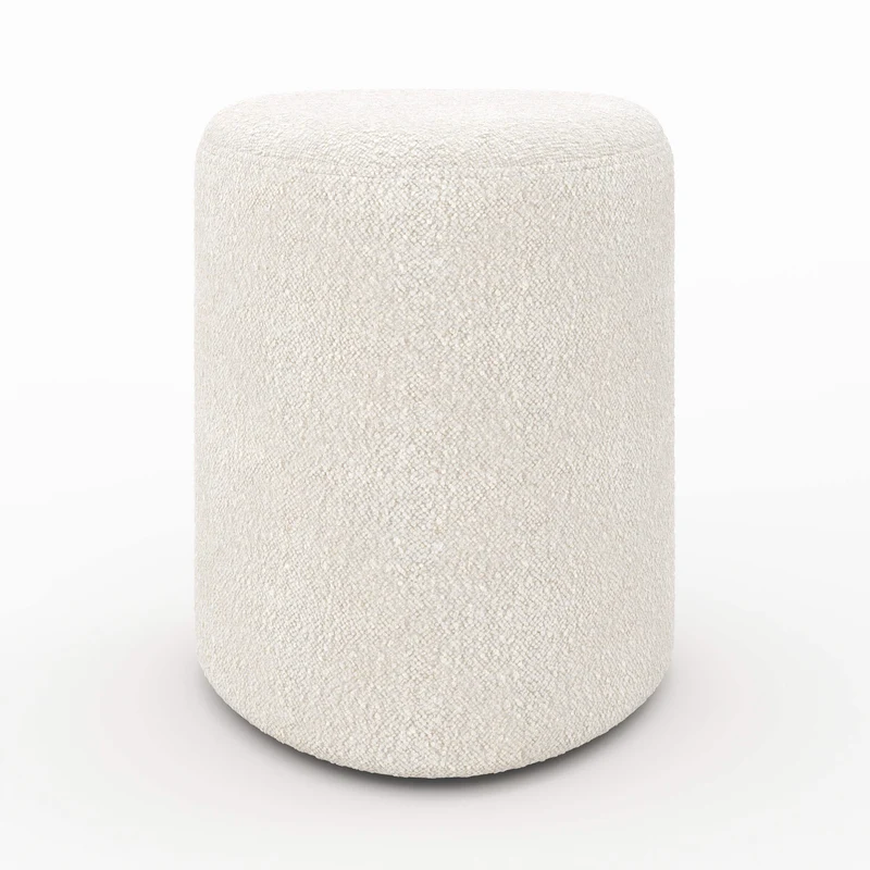 Pouf Emmy triangulaire en tissu bouclé beige