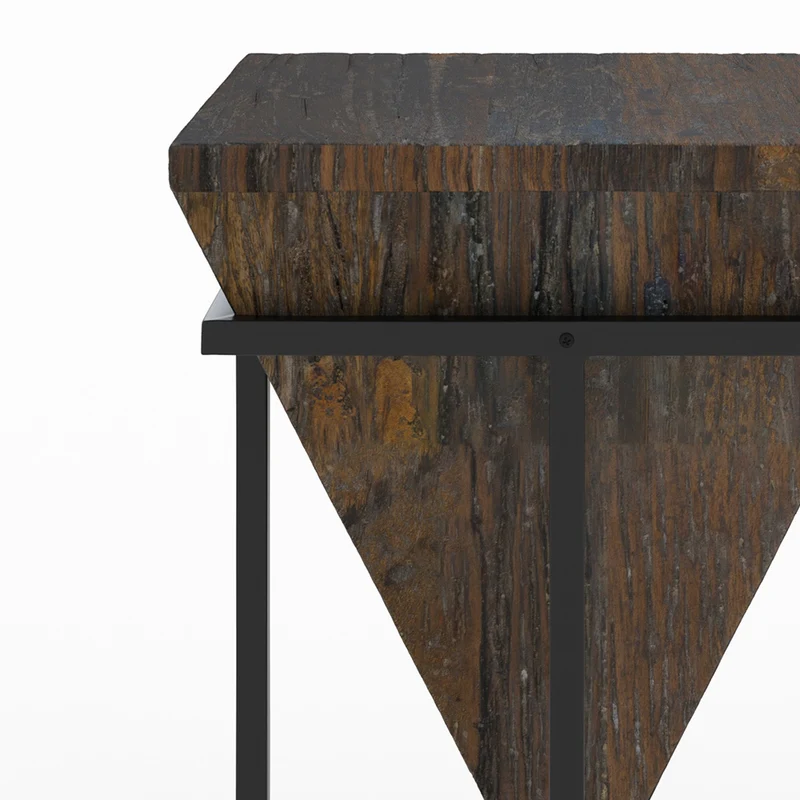 Petite table d'appoint Shanghai en bois et métal