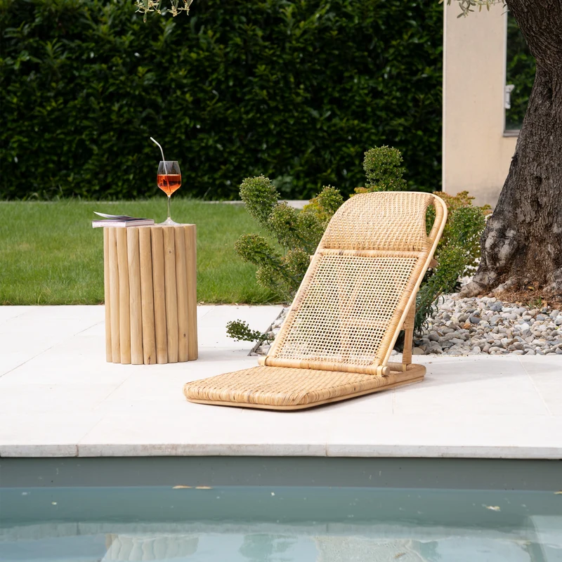 Table d'appoint ronde Imani de jardin en teck D30 cm