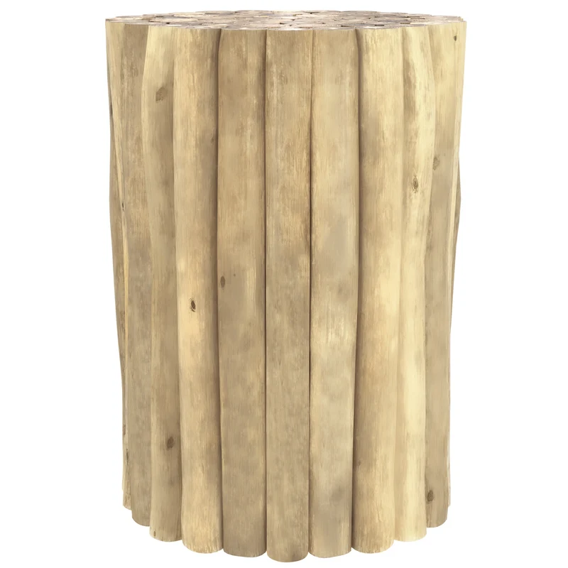 Table d'appoint ronde Imani de jardin en teck D30 cm
