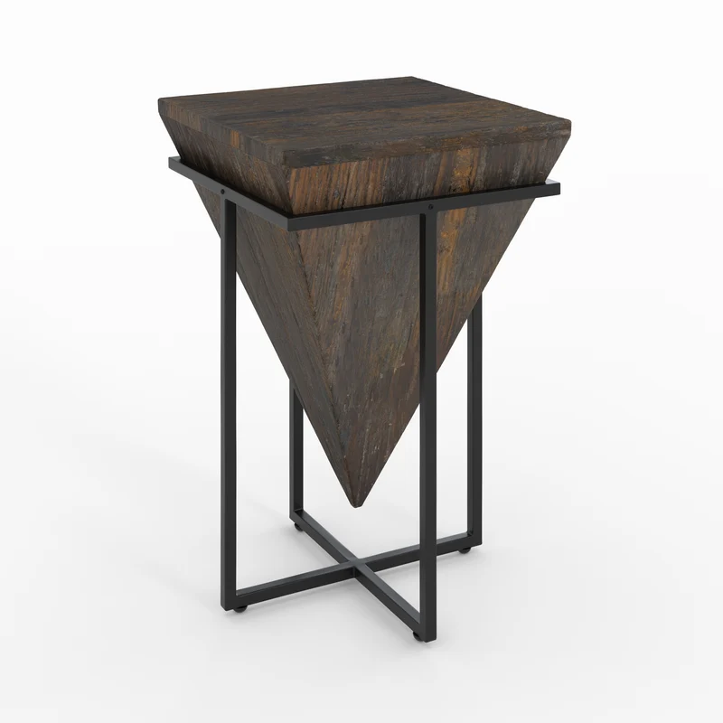 Moyenne table d'appoint Shanghai en bois et métal